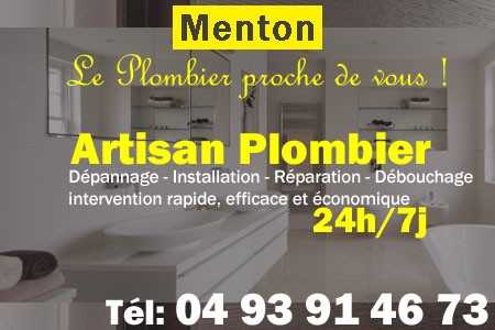 Plombier Menton - Plomberie Menton - Plomberie pro Menton - Entreprise plomberie Menton - Dépannage plombier Menton